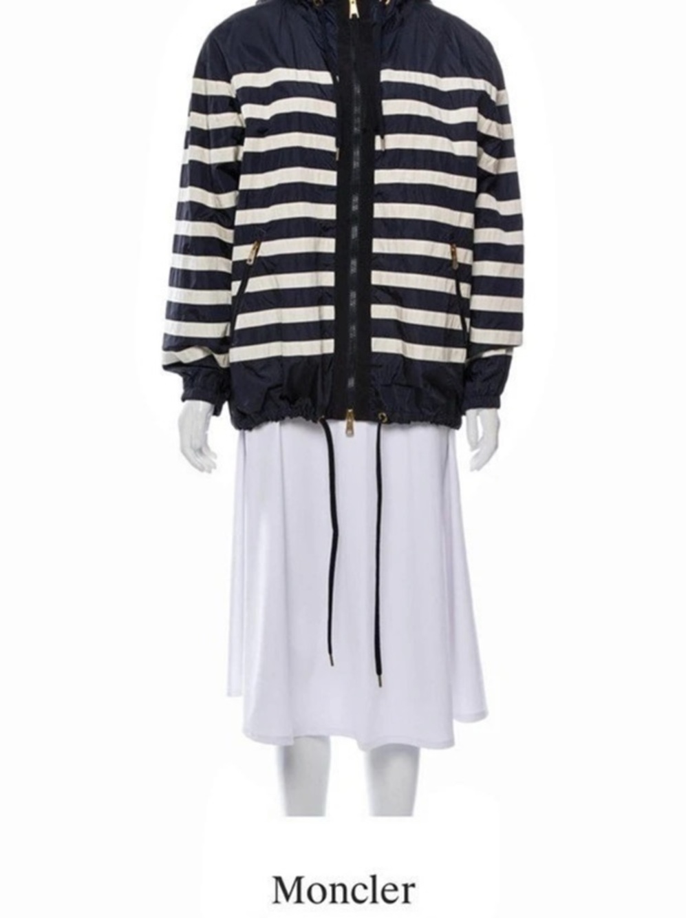 Moncler Casual Zip Jacket Striped Zip Jacket in Blue & White Like New